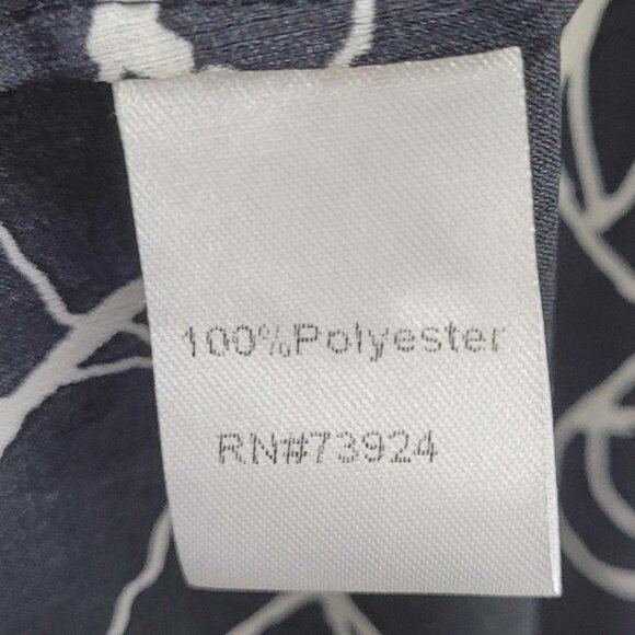 Ming Wang Xl Black button up Blouse with Floral Print and cuffed sleeves - Picture 4 of 4